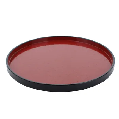 Round Vermilion Bottom Black Round Tray d.24cm