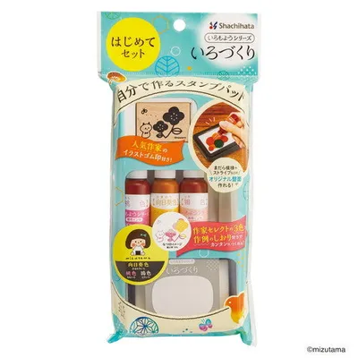 Shachihata Iro-zukuri Stamp Pad Kit (Panda & Flower)