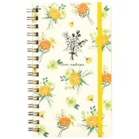 Flower With Band Slim Spiral 5mm Grid Graph Ruled Notebook 22A-BCSN01-YE