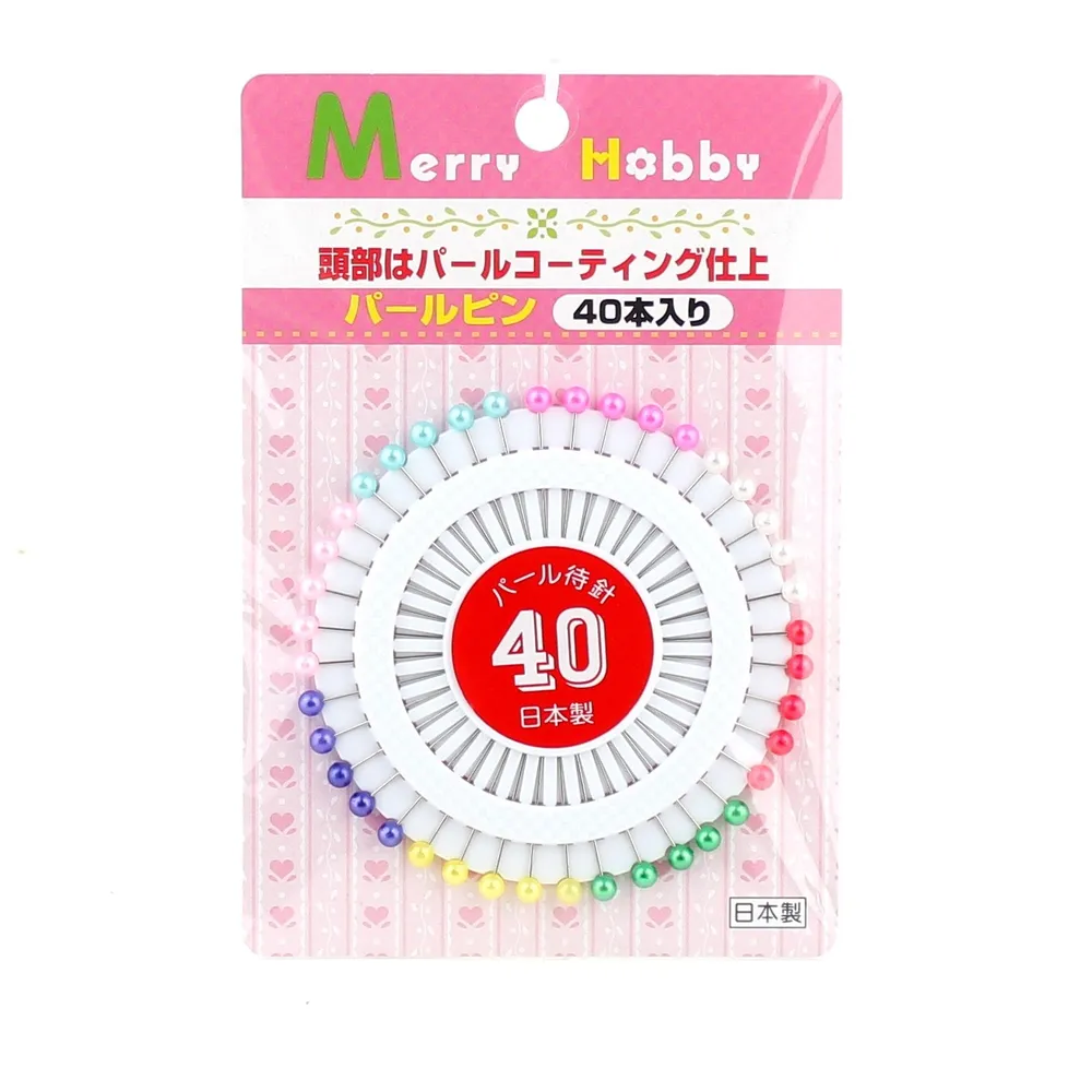 Sewing Pins (Pearl Shape/8xCol/4cm (40pcs))