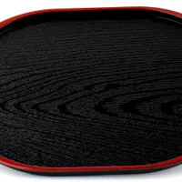 Black Lacquer Oval Tray