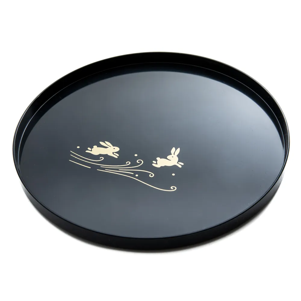 Rabbit Round Lacquer Tray