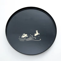 Rabbit Round Lacquer Tray