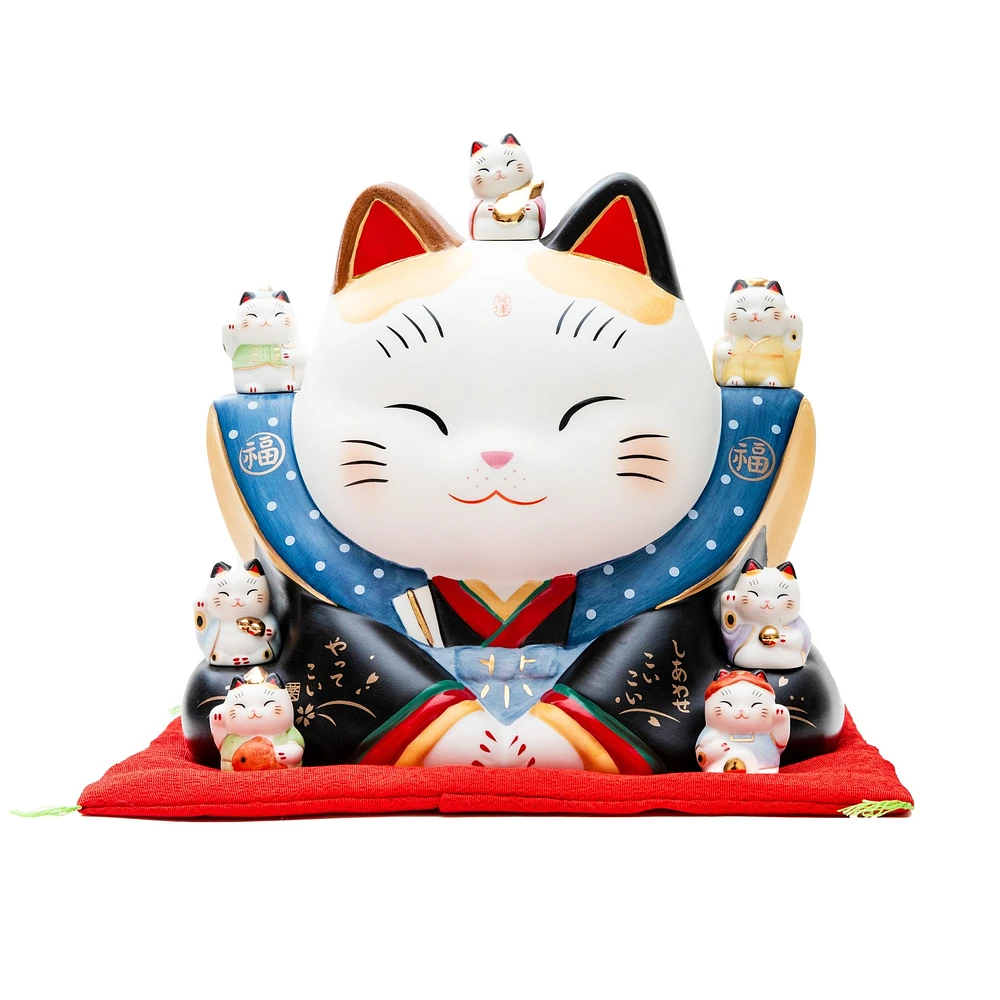 Yakushigama Beckoning Cat & Seven Lucky Gods Coin Bank