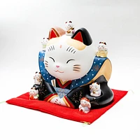 Yakushigama Beckoning Cat & Seven Lucky Gods Coin Bank