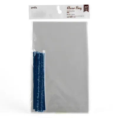 Gift Bags (PP/w/Twist Tie/Clear/3xCol/M:19x12cm (12pcs))