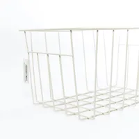 White Rectangular Steel Wire Basket - Medium (10.5x20x15cm)