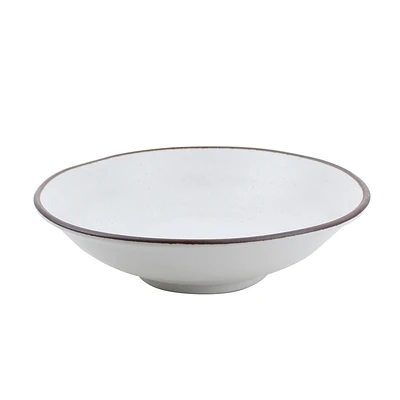 Brown Rim Lightweight Shallow Bowl d.14.5cm