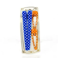 Polka Dots & Checkered Hair Clips (Blue & Orange