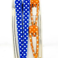 Polka Dots & Checkered Hair Clips (Blue & Orange