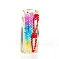 Polka Dots & Checkered Hair Clips (Rainbow & Red, 4pcs)