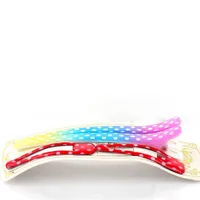 Polka Dots & Checkered Hair Clips (Rainbow & Red, 4pcs)