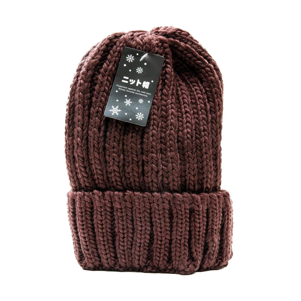 Crochet Brown Beanie - Brown