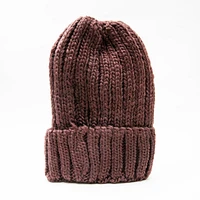 Crochet Brown Beanie - Brown