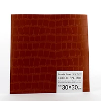 Decorative Sticker (PVC/Crocodile Print/BK*BN/30x30cm)