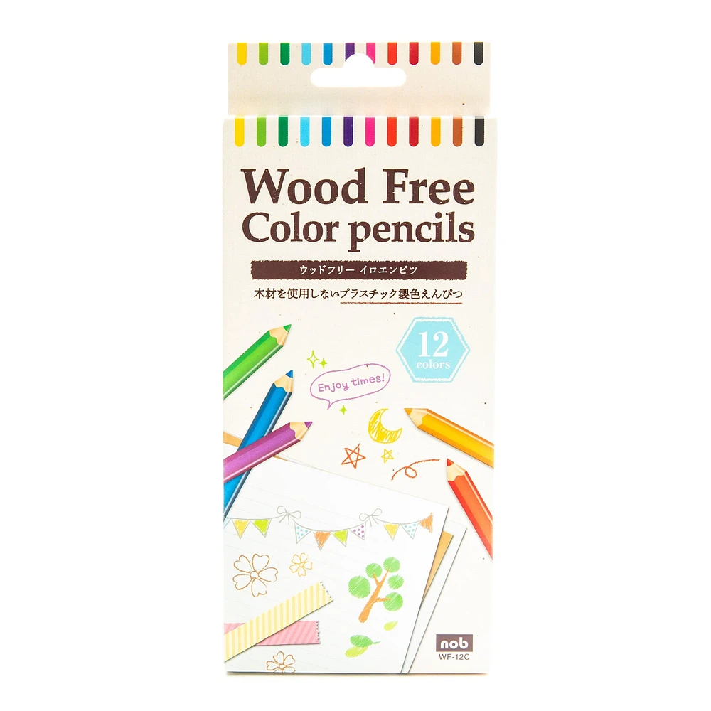 Wood Free Colour Pencils (12 Colours)