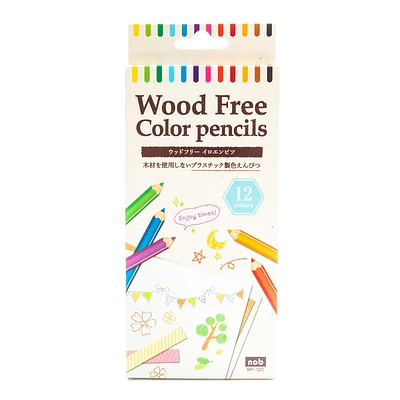 Wood Free Colour Pencils (12 Colours)