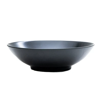 Tenmoku Porcelain Shallow Bowl