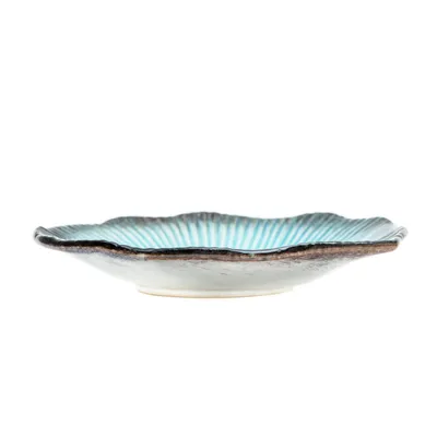 Japanese Ceramic Yamasaku Leaf-Shaped Plate