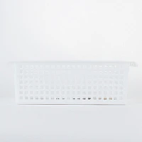 White Small Rectangle Basket with Handle