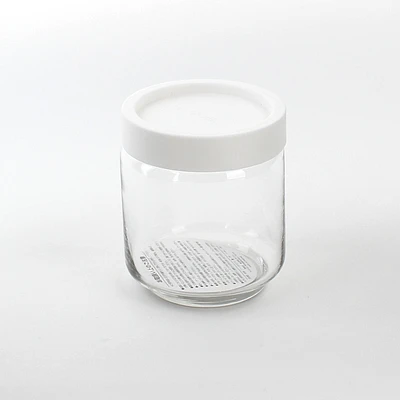 Jar (Glass/Stackable/CL/BK*CL/WT/ d.9x10.5cm / 500mL)
