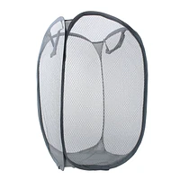 Foldable Mesh Storage Basket For Laundry & Toy (Grey)