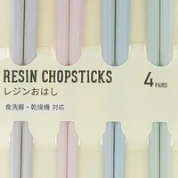 4-pair 23cm Pastel Color Resin Chopsticks - Case of 10