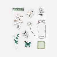 BGM Blooming Flower in a Bottle Sticker Flakes (Dark Green)