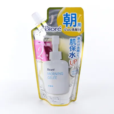 Kao Biore 1 Refill Fills 2 Bottles Refill Only Container of Biore Morning Gelee For Morning 160 ml Face Wash