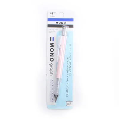 Tombow Mono 0.3mm Shaker Twist Out Eraser Mechanical Pencil - Cream Pink