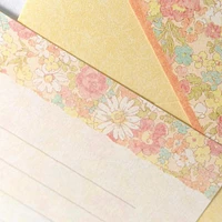 NB Risette Washi Flower Patterns Letter Writing Sets (4 Sets) - Marie