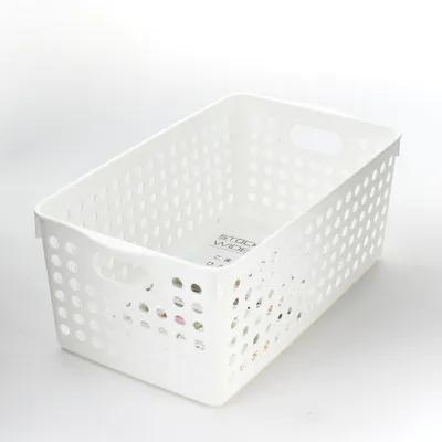 White Mesh Bin Basket (29.3x16.6x11.5cm)