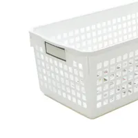 White Long Basket with Label