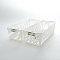 White Long Basket with Label