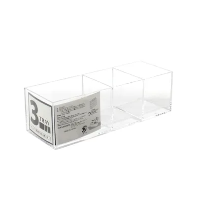 3-Section Clear Storage Tray with Compartments