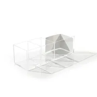 3-Section Clear Storage Tray with Compartments