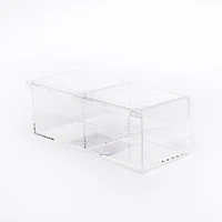 Double Pocket Clear Storage Case with Lid and Compartments - Individual Package