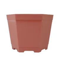 Brown Hexagonal Flower Pot