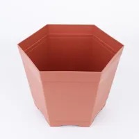 Brown Hexagonal Flower Pot