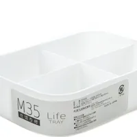 White Storage Tray with 4 Compartments