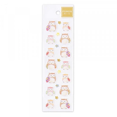 NB Foron Crepe Paper Yuzen Stickers - Owls