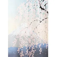 Japanese Style Four Seasons of Mt. Fuji: Spring Noren Curtain
