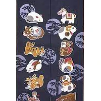 Japanese Style Long Chinese Zodiac Noren Curtain