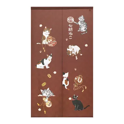 Japanese Style Lucky Beckoning Cat Noren Curtain