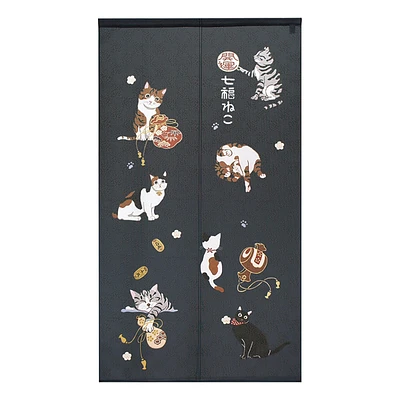 Japanese Style Lucky Beckoning Cat Noren Curtain