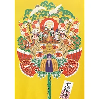 Japanese Style Seven Lucky Gods, Ornamental Rake Noren Curtain