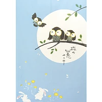 Japanese Style Morino Chie Owls Noren Curtain