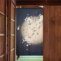 Japanese Style Cherry Blossom at Night Noren Curtain