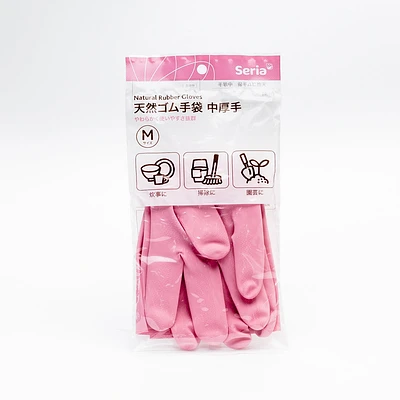 Rubber Gloves with lining (Med-Thick/(1pr