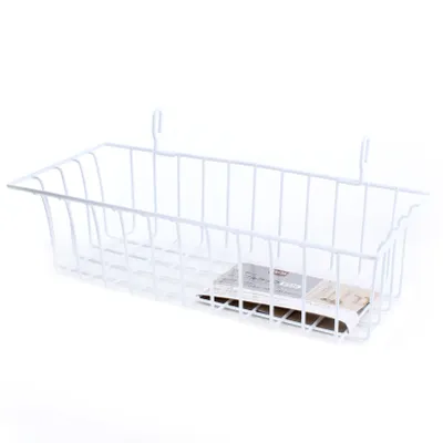 White Wire Basket (13x30x8cm)